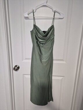 Sage Green Midi Slip Dress
